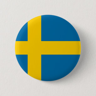 Vlag van Zweden Ronde Button 5,7 Cm