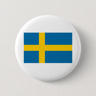 Vlag van Zweden Ronde Button 5,7 Cm