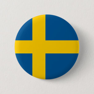 Vlag van Zweden Ronde Button 5,7 Cm
