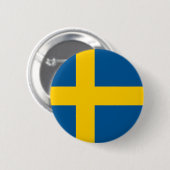 Vlag van Zweden Ronde Button 5,7 Cm (Voorkant /achterkant)