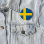 Vlag van Zweden Ronde Button 5,7 Cm (In situ)