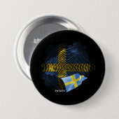 Vlag van Zweden Ronde Button 7,6 Cm (Voorkant /achterkant)