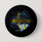 Vlag van Zweden Ronde Button 7,6 Cm (Voorkant)