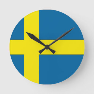 Vlag van Zweden Ronde Klok