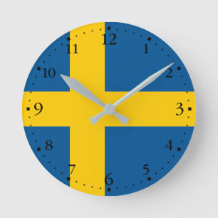 Vlag van Zweden Ronde Klok