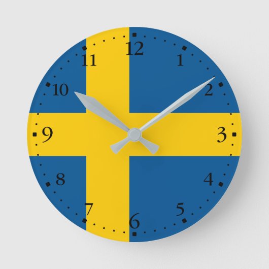 Vlag van Zweden Ronde Klok (Voorkant)