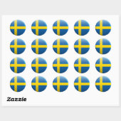 Vlag van Zweden Ronde Sticker (Vel)