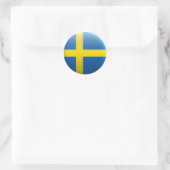Vlag van Zweden Ronde Sticker (Tas)