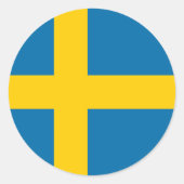 Vlag van Zweden Ronde Sticker (Voorkant)