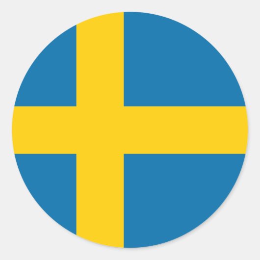 Vlag van Zweden Ronde Sticker (Voorkant)