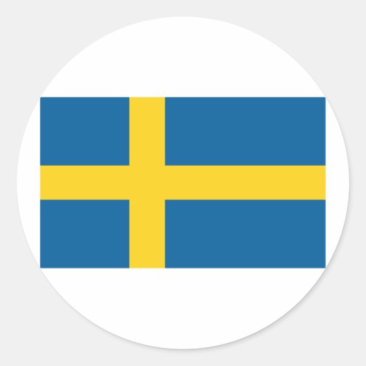 Vlag van Zweden Ronde Sticker (Voorkant)