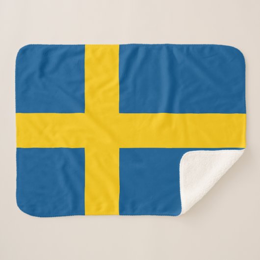 Vlag van Zweden Sherpa Deken (Voorkant (horizontaal))