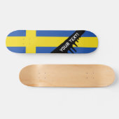 Vlag van Zweden Skateboard (Horizontaal)