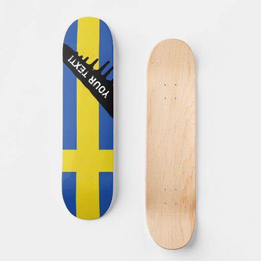 Vlag van Zweden Skateboard (Voorkant)