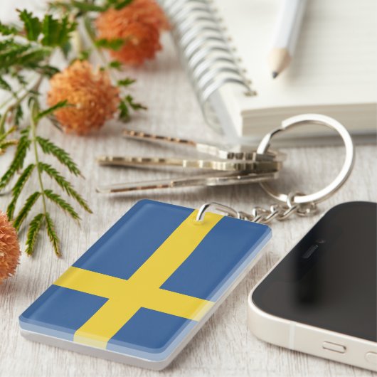 Vlag van Zweden Sleutelhanger (Voorkant Rechts)