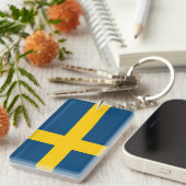 Vlag van Zweden Sleutelhanger (Voorkant Rechts)