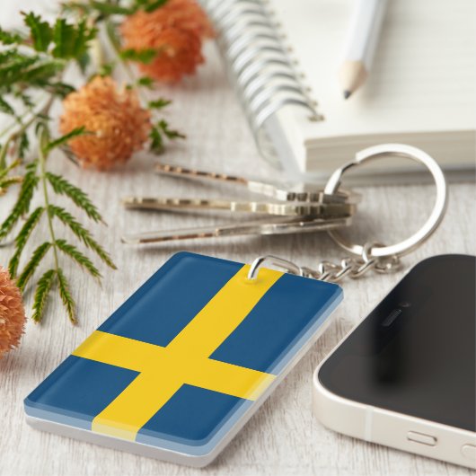 Vlag van Zweden Sleutelhanger (Voorkant Rechts)