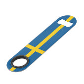 Vlag van Zweden Speed Flessenopener (Voorkant Gekanteld)