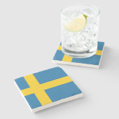 Vlag van Zweden Stenen Onderzetter (Zijkant)