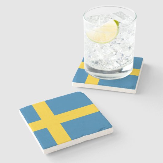 Vlag van Zweden Stenen Onderzetter (Zijkant)