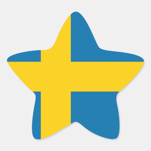 Vlag van Zweden Ster Sticker (Voorkant)