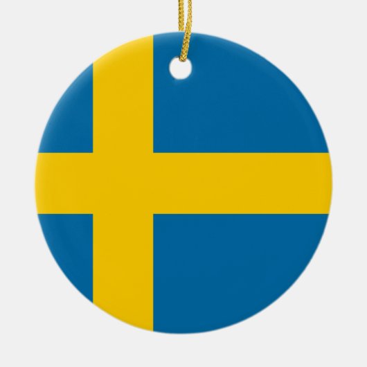 Vlag van Zweden - Sveriges vlagga - Zweedse vlag Keramisch Ornament (Voorkant)