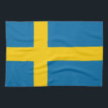 Vlag van Zweden Theedoek<br><div class="desc">Vlag van Zweden - Sveriges vlagga</div>
