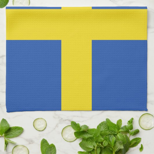 Vlag van Zweden Theedoek (Gevouwen)