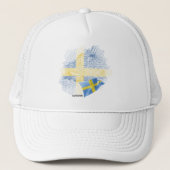 Vlag van Zweden Trucker Pet (Voorkant)
