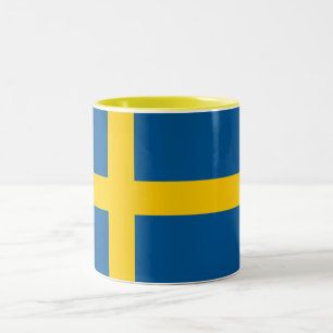 Vlag van Zweden Tweekleurige Koffiemok