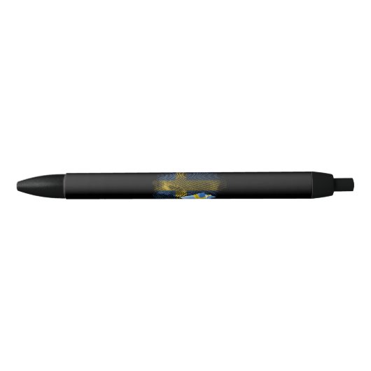 Vlag van Zweden Zwarte Inkt Pen (Voorkant)