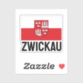Vlag van Zwickau, Duitsland Sticker (Vel)