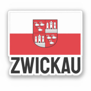 Vlag van Zwickau, Duitsland Sticker