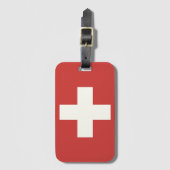 Vlag van Zwitserland Bagagelabel (Voorkant (verticaal))