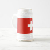 Vlag van Zwitserland Bierpul (Voorkant links)
