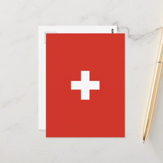 Vlag van Zwitserland Briefkaart (Voorkant / Achterkant in situ)