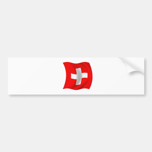 Vlag van Zwitserland Bumpersticker (Voorkant)