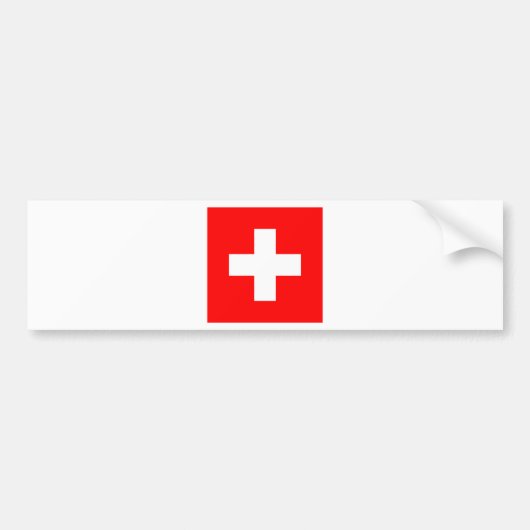 Vlag van Zwitserland Bumpersticker (Voorkant)