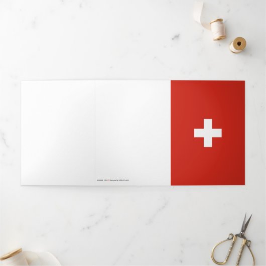 Vlag van Zwitserland Drieluik Kaart (Buitenkant)