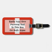 Vlag van Zwitserland Easy ID Personal Bagagelabel (Voorkant horizontaal)