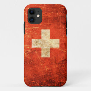 vlag van Zwitserland, gescrateerd en versleten iPhone 11 Hoesje