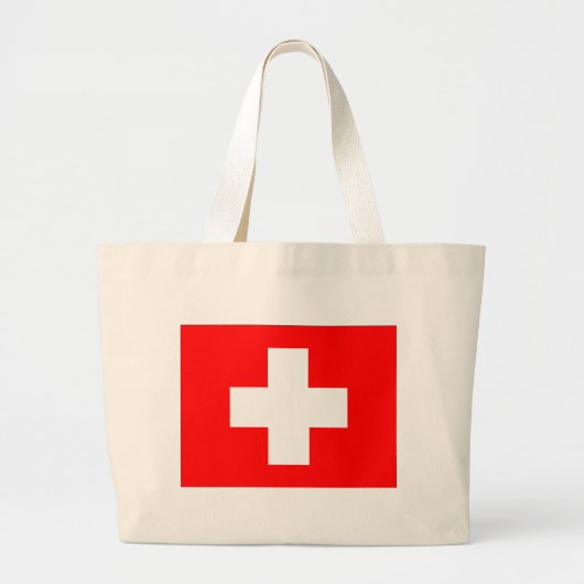 Vlag van Zwitserland Grote Tote Bag (Voorkant)