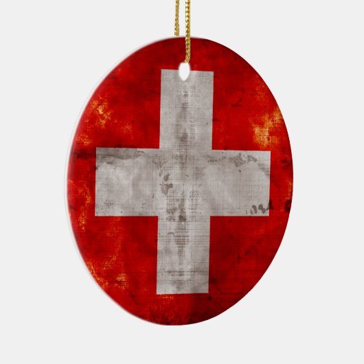 Vlag van Zwitserland Keramisch Ornament (Rechts)