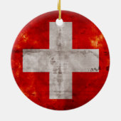 Vlag van Zwitserland Keramisch Ornament (Achterkant)