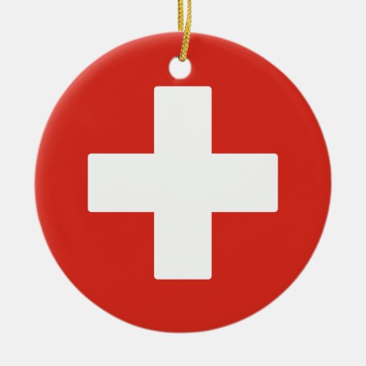 Vlag van Zwitserland Keramisch Ornament (Voorkant)