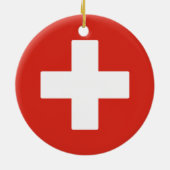 Vlag van Zwitserland Keramisch Ornament (Achterkant)