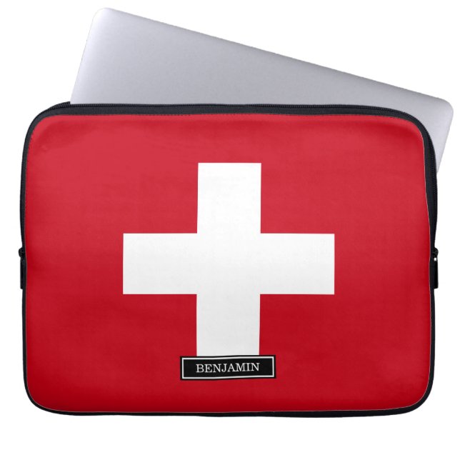 Vlag van Zwitserland Laptop Sleeve (Voorkant)