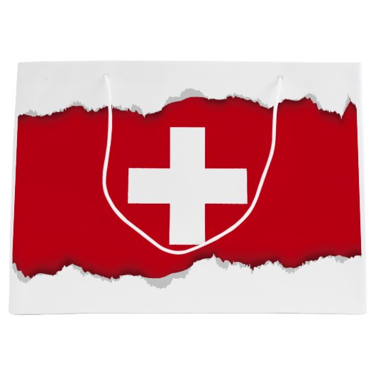 Vlag van Zwitserland Large Cadeautasje (Voorkant)