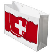 Vlag van Zwitserland Large Cadeautasje (Voorkant Gekanteld)