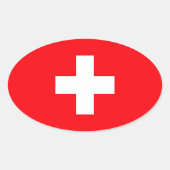 Vlag van Zwitserland Ovale Sticker (Voorkant)